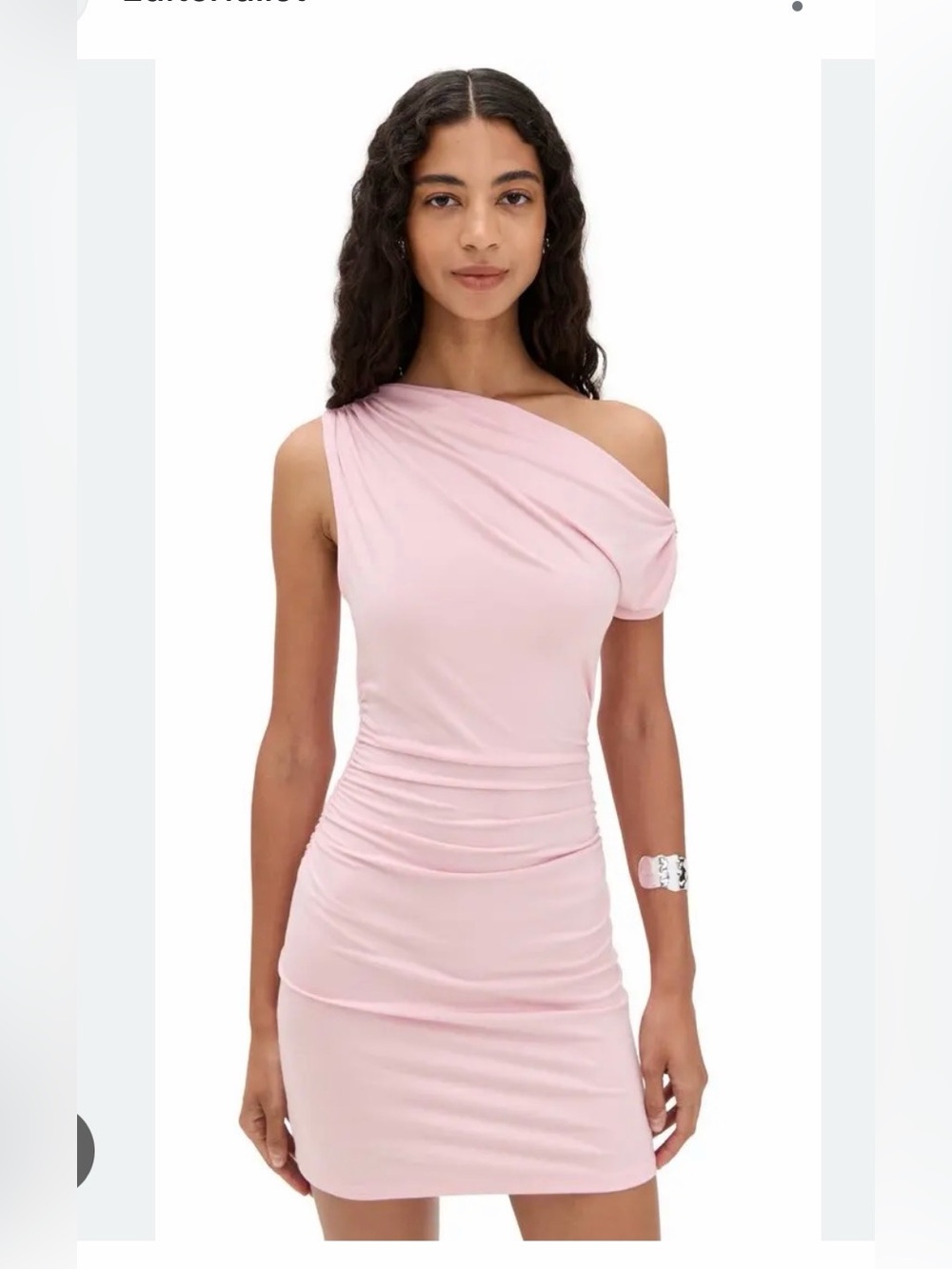 Reformation Belle Knit Off the Shoulder Dress in Babygirl